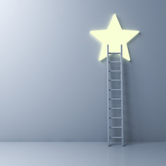 Poster - Ladder to the star abstract concept . 3D rendering.