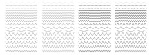 Set Of Wavy, Zigzag, Sinuous Horizontal Lines