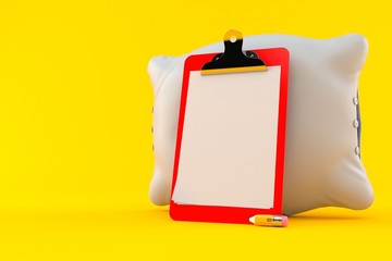 Poster - Pillow with blank clipboard