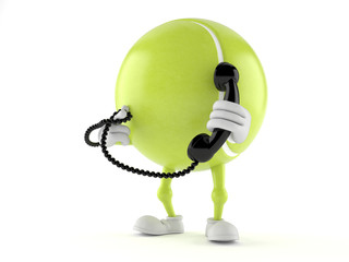 Poster - Tennis ball character holding a telephone handset