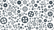 Geometrical engineering seamless pattern. Abstract gears background. Vector illustration