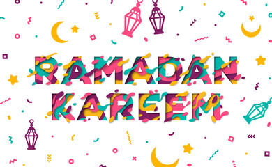 Canvas Print - Ramadan Kareem typographic concept