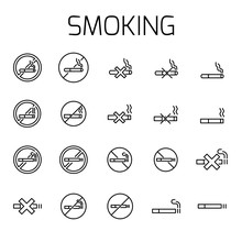 Smoking Related Vector Icon Set