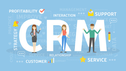 Wall Mural - crm concept illustration.