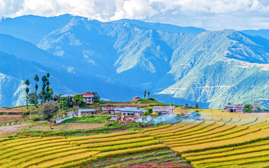 Farm in Bhutan eastern mountains near Trashigang - Eastern Bhutan