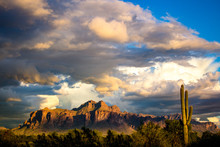 Superstition Mountains At Sunset