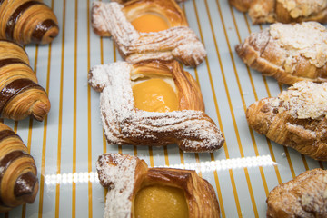 Wall Mural - Cakes with apricots made with puff paste