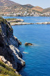 beautiful landscape of rocky sea coast in Crete island near Rethymno, Greece