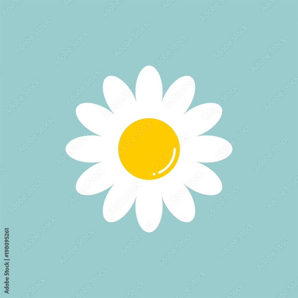 Chamomile flat vector icon Stock Vector | Adobe Stock