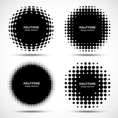 Wall Mural - set of abstract halftone design elements. vector illustration