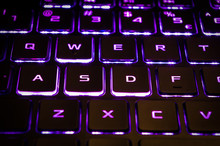 Purple Keyboard Backlight Of Gaming Computer