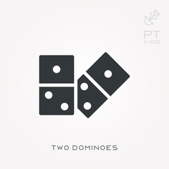 Wall Mural - Silhouette icon two dominoes