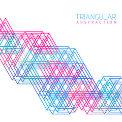 Poster - Grid of triangles on a white background. Geometric vector pattern