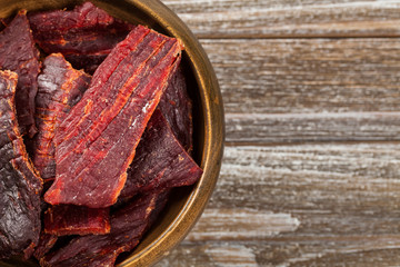 Canvas Print - Beef Jerky. Selective focus.