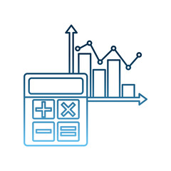 Canvas Print - financial calculator business statistics infographic chart vector illustration gradient blue color