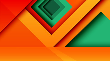 Aufkleber - Abstract geometric paper cut web banner background template.Vector illustration.