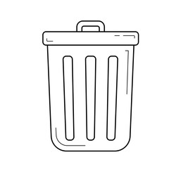 Canvas Print - Computer trash bin vector line icon isolated on white background