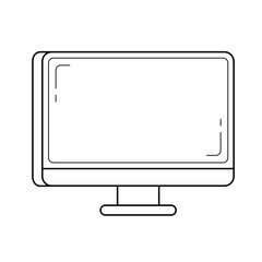 Poster - Computer monitor vector line icon isolated on white background. Desktop line icon for infographic, website or app.