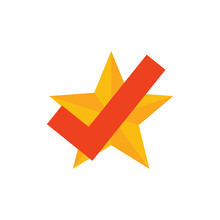 Check Star Logo Icon Design
