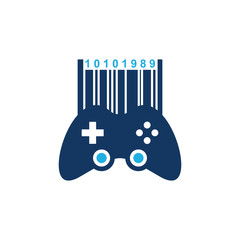 Canvas Print - Barcode Game Logo Icon Design