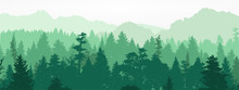 Forest Silhouette, Vector Illustration.