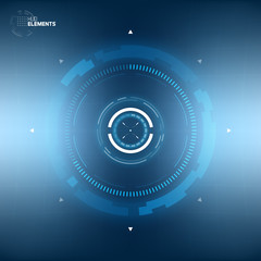 Wall Mural - Futuristic Sci-Fi HUD User Interface Circle Element Virtual Reality Design. Abstract Background. Screen Transparency