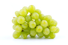 Bunch Of Green Grapes Isolated On The White Background