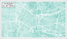 Los Angeles California USA City Map In Retro Style. Outline Map.