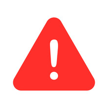 Caution,exclamation Mark Sign Red White Color Vector