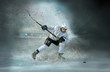 © Andrii IURLOV - Caucassian ice hockey Players in dynamic action in a professiona