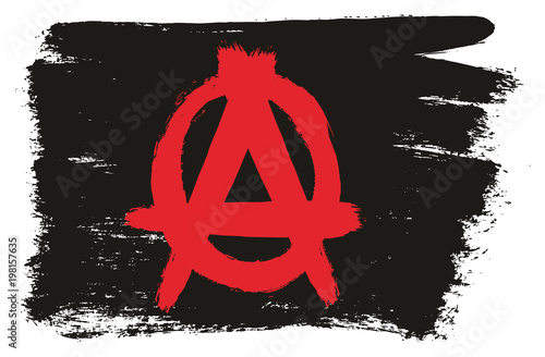 Fotografie, Obraz Anarchy Black Flag Vector Hand Painted with Rounded Brush
