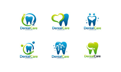 Wall Mural - Set of Dental Care logo, Family Dental logo template, Dental Clinic logo designs