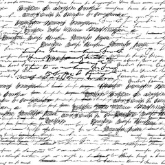 Poster - Seamless background pattern. Imitation of a abstract vintage lettering. Unreadable text.