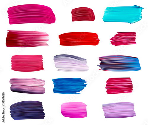 Fotomural Colorful vector paint brush strokes.