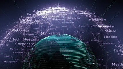 Wall Mural - global technology business texts concept