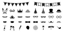 Collection Of Party And Photobooth Icons. Vector.