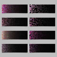 Wall Mural - abstract geometrical rounded square mosaic pattern banner background set