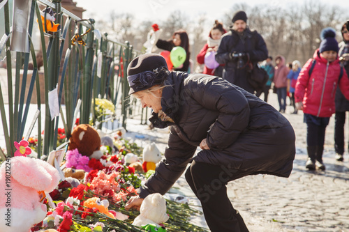 Fotografía Mourning for the victims of the fire in the city of Kemerovo.