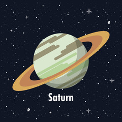 Sticker - Saturn in the space vector illustration graphic design