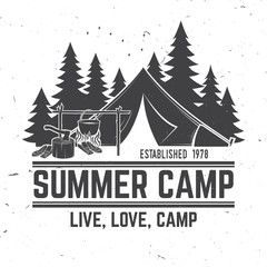 Wall Mural - summer camp. vector illustration. concept for shirt or logo, print, stamp or tee.