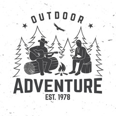 Wall Mural - outdoor adventure. vector illustration. concept for shirt or logo, print, stamp or tee.