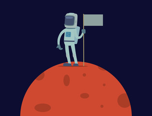 Wall Mural - Astronaut in space vector character having fun spaceman galaxy cosmos atmosphere astronautics system fantasy traveler man.