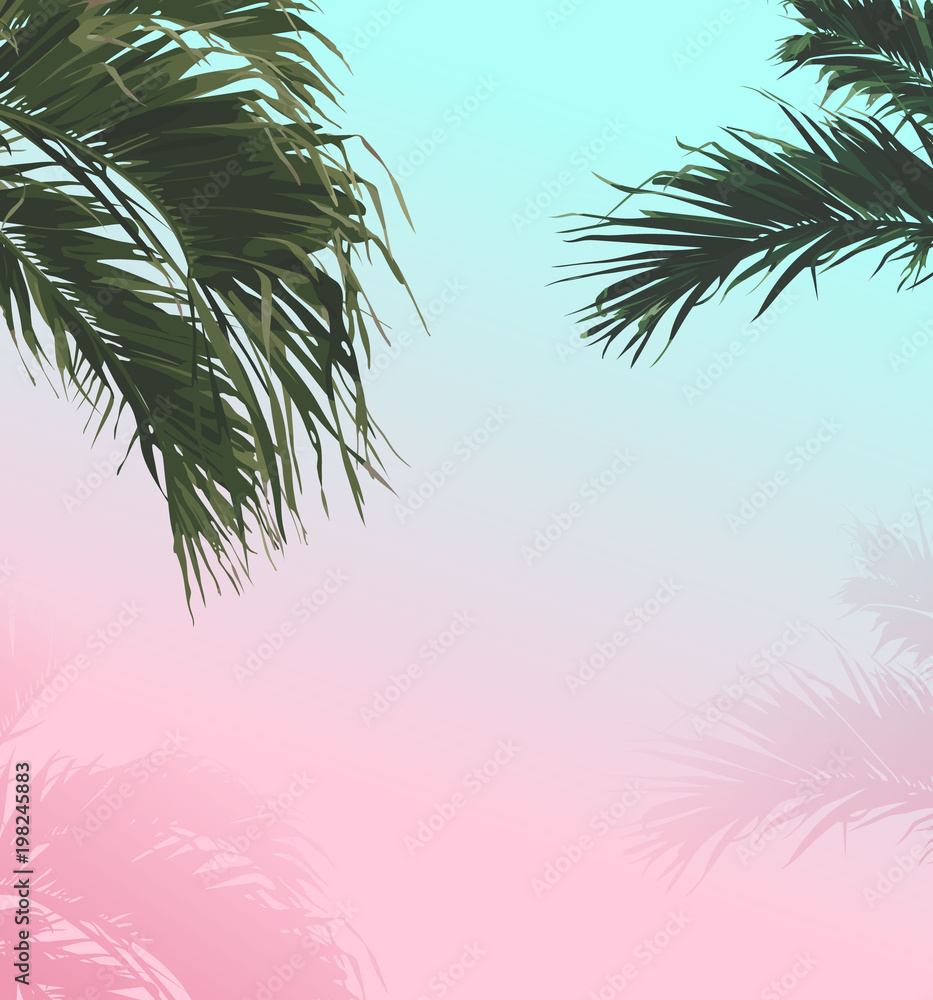 pastelowe-tlo-z-palmami