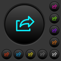 Sticker - Export symbol dark push buttons with color icons