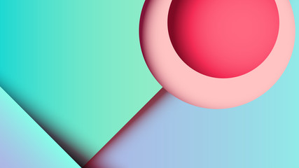 Aufkleber - Abstract geometric paper cut web banner background template.Vector illustration.