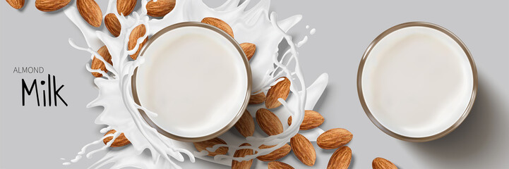 Wall Mural - Almond milk design element