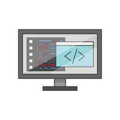 Wall Mural - Illustration of a monitor with software on the desktop