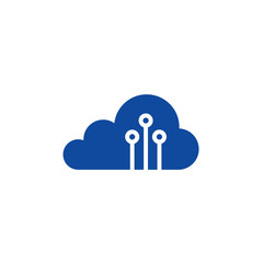 Cloud icon for download, upload technology and home security template