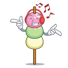 Poster - Listening music dango mascot cartoon style