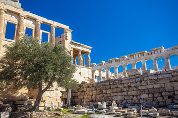 Erechtheion temple on the Acropolis, Athens, Greece